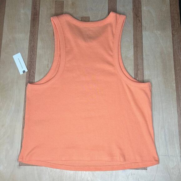 Anthropologie Maeve The Blair Cropped Racerback Baby Tee Size XL Peach Tank NWT - Picture 6 of 9